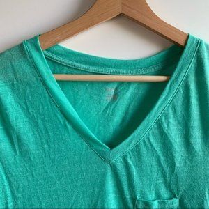 Mossimo V Neck Casual Tee Shirt Green Medium